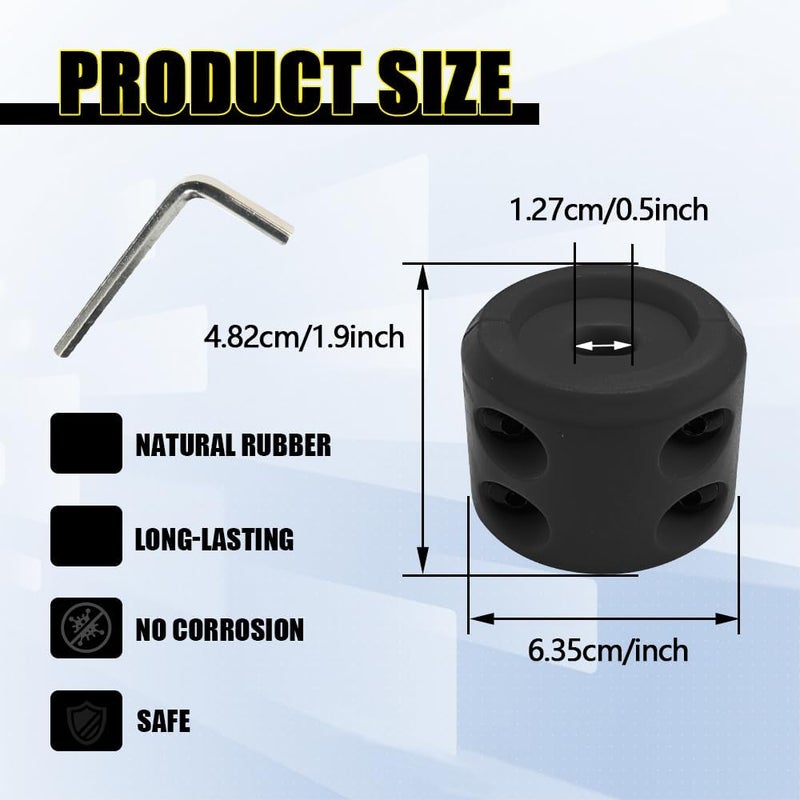 DWARFOO Rubber Winch Stopper, Winch Cable Hook Stopper, Silicone Rubber Stopper Protects Synthetic Winch Rope, Car Accessories Winch Rope Bump Shock Saver Dampener Absorbent Stopper (Black) - Image 2